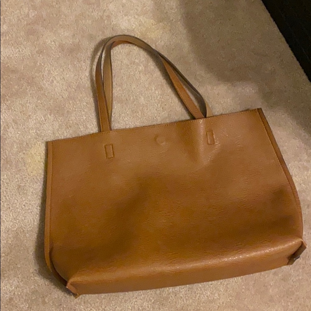 Brown vinyl tote